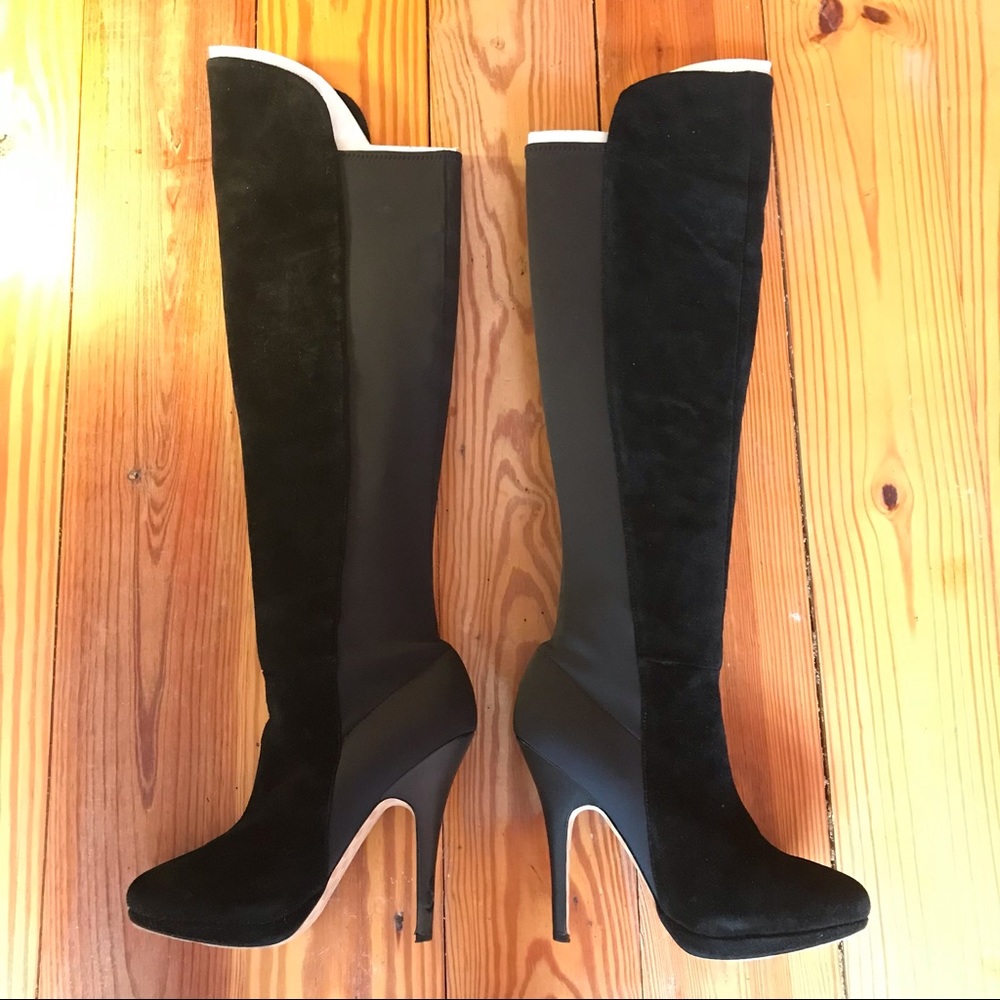 Betsey Johnson Black Knee-high Boots, EUC, 7.5 - Picture 7 of 16
